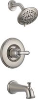 Delta Faucet Linden 14 Series Single-Function Tub and Shower Trim Kit with 5-Spray Touch-Clean Shower Head, Stainless T14494-SS (Valve Not Included)