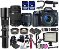 Canon EOS 7D Mark II DSLR Camera Bundle with Canon EF-S 18-55mm f/3.5-5.6 is STM Lens + Canon EF 75-300mm f/4-5.6 III Lens + 500mm f/8 Preset Lens
