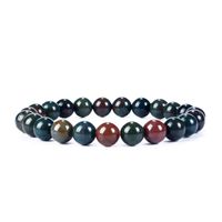 Cherry Tree Collection Gemstone Beaded Stretch Bracelet 8mm Round Beads | Medium (Bloodstone)