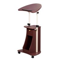Height Adjustable Laptop Cart With Swivel Top And Storage. Color: Chocolate