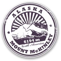 2 x 20cm- 200mm Alaska Mount McKinley Vinyl SELF ADHESIVE STICKER Decal Laptop Travel Luggage Car iPad Sign Fun #4303