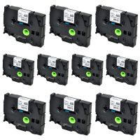 SuperInk 10 Pack Compatible for Brother HSe-211 HSe211 HS-211 HS211 Black on White Heat Shrink Tube Label Tape use in PT-D210 PT-D400 PT-E300 PT-E500 PT-P750WVP Printer (0.23''x 4.92ft, 5.8mm x 1.5m)