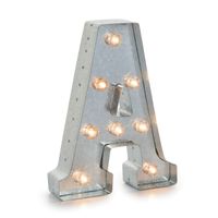Darice Silver Metal Marquee Letter - A-9.87" Tall, Galvanized Finish