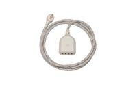 360 Electrical 360617 Habitat4.8 Braided w/ 4.8A 4-Port USB extension cord, 6 ft, French Grey