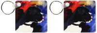 3dRose Black White Boxer - Key Chains, 2.25 x 4.5 inches, set of 2 (kc_3976_1)