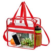 Clear Bag Stadium Approved,NCAA NFL&PGA Security Approved Clear Tote Bag with Multi-Pockets and Adjustable Shoulder Strap,Perfect for Work, School, Sports Games and Concerts-12" x 12" x 6"
