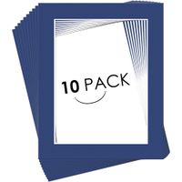 Golden State Art, Pack of 10, 16x20 for 12x16 Dynamic Blue Color Picture Photo Mat -White-core, Acid-Free - Great for Frames, Artwork, Prints, Pictures