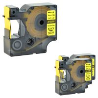 Nineleaf 3 PK Compatible for DYMO 18058 Rhino Heat Shrink Tube Industry Label Tape 3/4" x 5ft Black on Yellow for LabelWriter and Industrial Label Maker Rhino 1000 3000 4200 5000 5200 6000 452 Duo