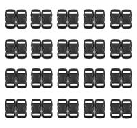 Penta Angel 3/8 Inch Black Plastic Curved Buckle DIY Craft Webbing Contoured Side Quick Release Buckle for Bracelets Backpack Tactical Bag and Gear (40 PCS)
