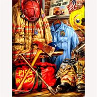 5D Artist Painting Kit - Diy Kit (19.7X27.6Inch) Great Designs, Diamond Kit For Art & Craft, Living Room Wall Decor, Firemen