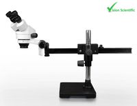 Vision Scientific VS-2AE Binocular Zoom Stereo Microscope, 10x Widefield Eyepiece, 0.7X-4.5X Zoom Range, 7x-45x Magnification Range, Gliding Arm Boom Stand