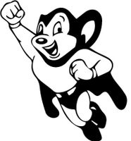 Classic Cartoon Super Hero Mighty Mouse Vinyl Stickers Symbol 5.5" Decorative DIE Cut Decal for Cars Tablets LAPTOPS Skateboard - Black Color