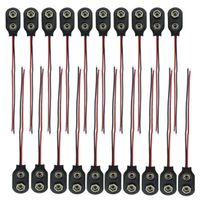 9V Battery Clip Connector w Lead Wires Pack of 20 (1 Type)