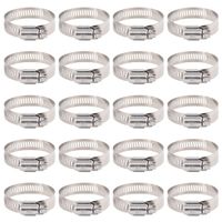 Rustark 25-Pcs Adjustable [27 to 51mm] Range Worm Gear Hose Clamp Clips Fuel Line Clamps Assortment Kit for Plumbing - 304 Stainless Steel