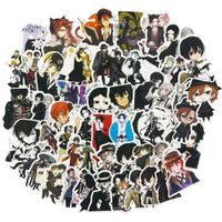 Cool Japanese Anime Laptop Sticker for Kid, 50pcs Pack Vinyl Skateboard Water Bottle Computer Travel Case Guitar Snowboard Luggage Car Bike Phone Graffiti Decal (Bungou Stray Dogs)