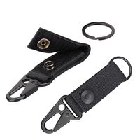XTACER Tactical Molle Key Ring Gear Key Keeper Keychain Snap Secure Black (Pack of 2)