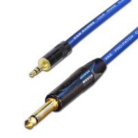 designacable 3.5mm Stereo Mini Jack to Mono 1/4" Jack Cord - Blue - 5m