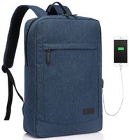 Business Laptop Backpack for 17 inch Computer With Built-in Charging Cable USB Port Lightweight School Rucksack with Waterproof Rain Cover