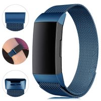 Find-MyWay Replacement Compatible with Fitbit Charge 3 Bands/Charge 3 SE Metal Bands Wristband Accessory Breathable Sport Bracelet Strap Small & Large for Women Men Silver Rose Gold 10 Colors
