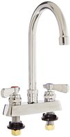 John Boos PBF-4DM-5GLF Heavy Duty Gooseneck Faucet, for Pro­Bowl Sinks, Low-Lead, 4" On-Center, 1/4 Turn, 5" Spout, Deck Mount