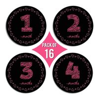 Baby Girl Monthly Milestone Stickers - Pack of 16 - 4" Premium Baby Belly Stickers - For Newborn/Infants Ages 0-12 Month - Great Baby Shower Gift or Scrapbook Photo Keepsake by G Island