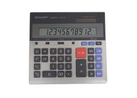 Sharp QS-2130 12-Digit Commercial Desktop Calculator with Kickstand, Arithmetic Logic, Battery and Solar Hybrid Powered LCD Display, Great for Home and Office Use