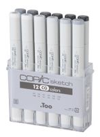 Copic Markers 12-Piece Sketch Set, Cool Gray