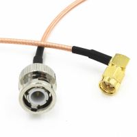 1 x New BNC Male to SMA Male Right Angle Crimp RG316 Pigtail RF Cable 15cm high quality quick ship from US