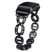 Viqiv Jewelry Bands for Compatible Fitbit Charge 3 Band Fitness Smart Watch, Bling Crystal Diamond Rhinestone Metal Wristband Strap Bracelet for Women Men Black