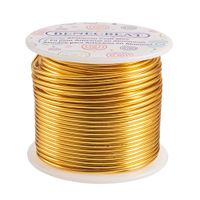 BENECREAT 12 17 18 Gauge Aluminum Wire (12 Gauge,100FT) Anodized Jewelry Craft Making Beading Floral Colored Aluminum Craft Wire - Light Gold