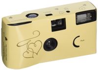 Enchanted Hearts Ivory and Gold Single Use Camera