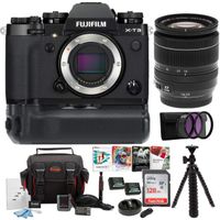 Fujifilm X-T3 Mirrorless Digital Camera w/XF18-55 Lens (Black) & Vertical battery Grip Accessory Bundle
