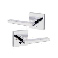 Kwikset 91550-002 Halifax Slim Square Privacy Bed/Bath Lever in Polished Chrome