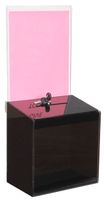 Displays2go Smoked Color Acrylic Collection Box with A Removable 9 x 11 Inches Header, Locking Lid and Mounting Holes, Sets of 2 (CB8511SMK)