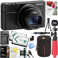 Sony DSC-RX100M6 RX100 VI Cyber-Shot Digital Camera 20.1 MP with 24-200mm Zoom Lens + Lexar 64GB SDHC/SDXC UHS-I Card + Dual Battery Kit + Accessory Bundle