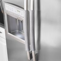 OUGAR8 Refrigerator Door Handle Covers Handmade Decor Protector for Ovens, Dishwashers.Keep Your Kitchen Appliance Clean From Smudges,Food Stains(Rhombus Gray,19.7"L4"W)