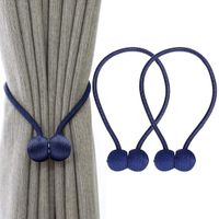 2 Pieces Magnetic Curtain Tiebacks, Home Curtain Buckle Strong Magnetic Curtain Buckle Curtain Clips Rope Straps Indoor Office Window Curtain Bracket Decoration (Blue)