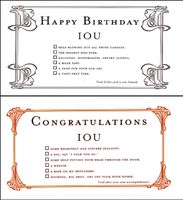 Quiplip IOU Birthday + Congrats (6) Greeting Cards