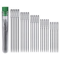 AIEX 25pcs Big Eye Hand Sewing Needles Large Eye Stitching Needles in a Clear Tube Upholstery Needles Set 1.65" 1.8" 2" 2.2" 2.36"