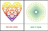 Quiplip EM02096PCK Sacred Geometry Greeting Cards"Loved, Calm", 6-pack