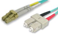 Lynn Electronics LCSC-OM4-20M LC-SC 50/125-10 Gig OM4 Duplex Multimode Fiber Optic Patch Cable, 20-Meter, Aqua