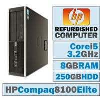 HP Compaq 8100 Elite SFF/Core i5-650 @ 3.2 GHz/8GB DDR3/250GB HDD/DVD-RW/WINDOWS 10 PRO 64 BIT