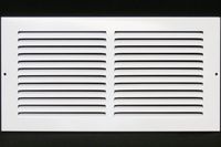 14"w X 6"h Steel Return Air Grilles - Sidewall and Ceiling - HVAC Duct Cover - White [Outer Dimensions: 15.75"w X 7.75"h]