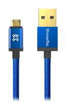 XtremeMac Double Reversible Micro USB Premium Ballistic Cable-1.2M-Blue XCL-RMU-23, Clear