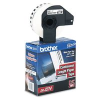 Brother BRT-DK2214 DK Series Continuous Length Paper Adhesive Label, 0.47" x 100'