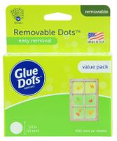 Glue Dots Removable Dots Value Pack Sheets, 1/2 Inch, Clear, Pack of 600