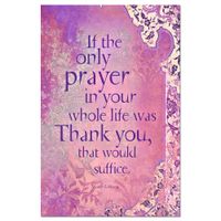 Tree-Free Greetings EcoNotes Stationary- Blank Note Cards with Envelopes, 4" x 6", If The Only Prayer, Inspirational Quote, Boxed Set of 12 (FS66562)