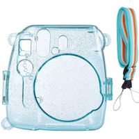 SAIKA Protective Crystal Case with Removable Shoulder Strap for Fujifilm Instax Mini 9 Instant Camera - Ice Blue
