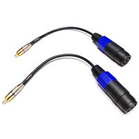 CESS-011 Speakon Female Connector To RCA Male Adapter Patch Speaker Cable 6 Inches - Female Speak-on Jack To Male RCA Plug - 2 Pack