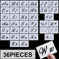 Letter Stencils, Alphabet Templates, Alphabet Stencils Reusable Plastic Art Craft Stencils with Numbers (Style A, Size 1)